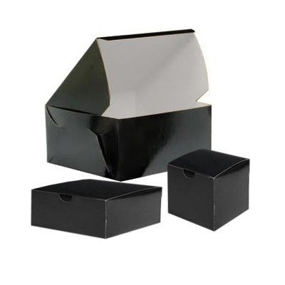 Black Bakery Box lock corner - One-Piece Style