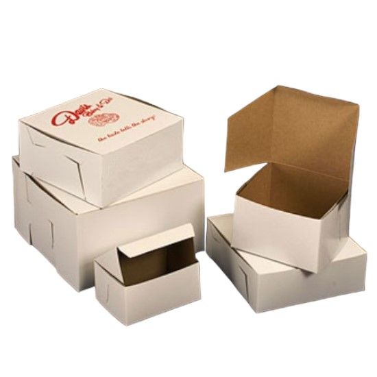 White Bakery Box lock corner/glued corner