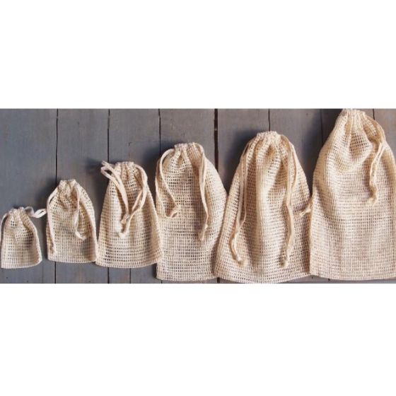 Cotton Net Bag with Drawstring