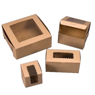 Cupcake Boxes with Window - Kraft