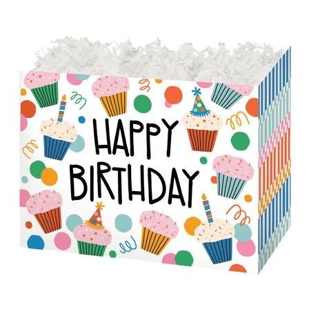 Theme Basket Boxes Birthday Cupcakes 6 3/4 x 4 x 5 - 48