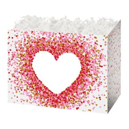 Holiday Basket Boxes-Heart-Shaped-Confetti-6 3/4 x 4 x 5-48-Pieces