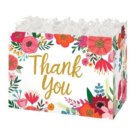 Theme Basket Boxes Thank You Flowers 6 3/4 x 4 x 5 - 48
