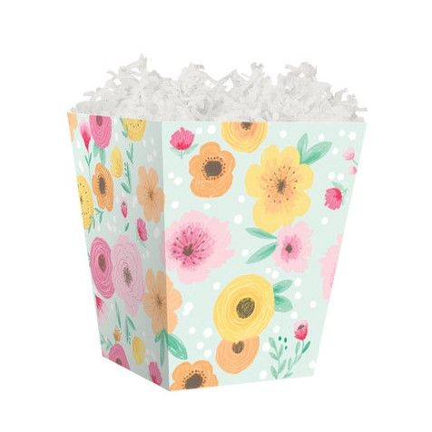 Treat Gift Boxes-4 x 4 x 4-1/2-Floral Mint-60 Pieces