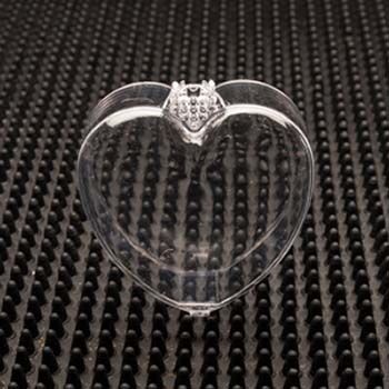 Clear Rigid Plastic Heart Box with Hinge and Clasp