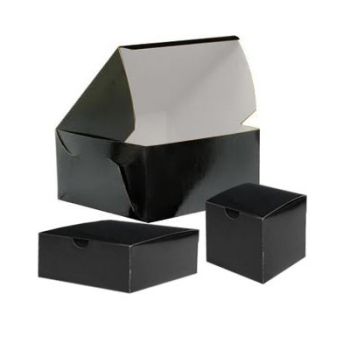 Black Bakery Box lock corner - One-Piece Style