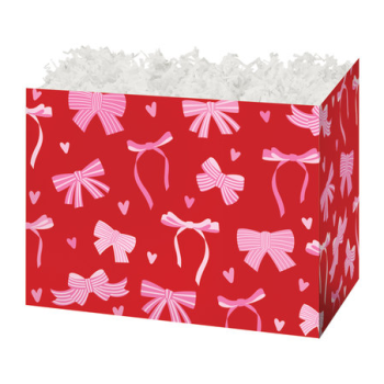 Theme Basket Boxes Pink Bows 6 3/4 x 4 x 5 - 48 Pieces