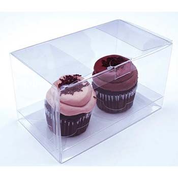 Clear Double Cupcake Box with Insert