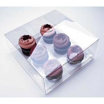 Clear Six Cupcake Box with Insert