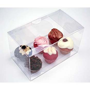 Clear Six Mini Cupcake Box with Insert