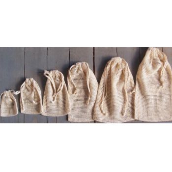 Cotton Net Bag with Drawstring