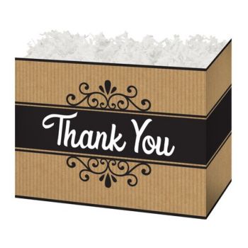 Theme Basket Boxes Thank You Kraft 6 3/4 x 4 x 5 - 48 Pieces