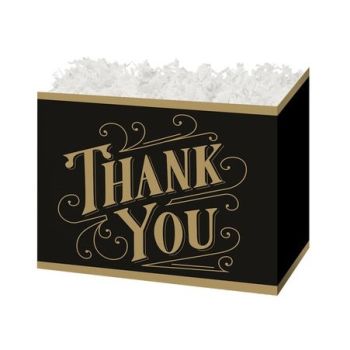 Theme Basket Boxes Black and Gold Thank You 10-1/4 x 6 x 7-1/2 - 24