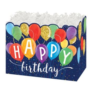 Theme Basket Boxes Happy Birthday Balloons-6 3/4 x 4 x 5-48