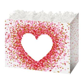 Holiday Basket Boxes-Heart-Shaped-Confetti-6 3/4 x 4 x 5-48-Pieces