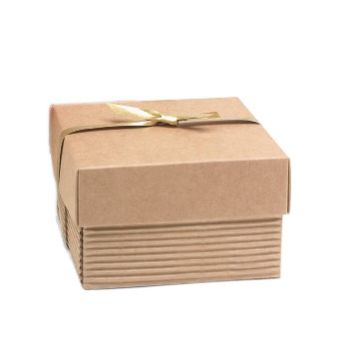 Gift or Candy Box - Natural Kraft Wave Fluted 