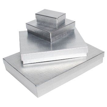 Gold and Silver Linen Foil Jewelry Boxes