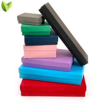 Jewelry Boxes Matte Colors - 2 Piece Set-up Fiber Filled - 100% recycled cardboard (90% post consumer)