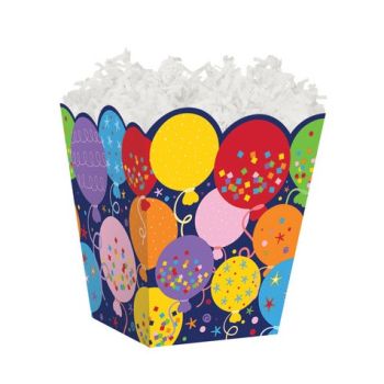 Treat Gift Boxes-4 x 4 x 4-1/2-Balloons Confetti-60 Pieces