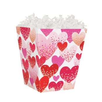 Treat Gift Boxes-4 x 4 x 4-1/2-Confetti Hearts-60 Pieces