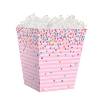 Treat Gift Boxes-4 x 4 x 4-1/2-Pastel Stripes-60 Pieces