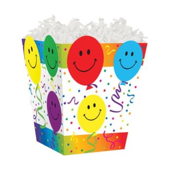 Treat Gift Boxes-4 x 4 x 4-1/2-Smiley Balloons-60 Pieces