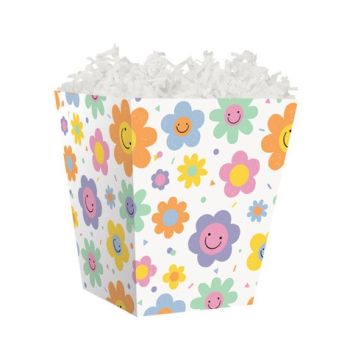 Treat Gift Boxes-4 x 4 x 4-1/2-Smiley Flowers-60 Pieces