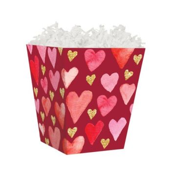 Treat Gift Boxes-4 x 4 x 4-1/2-Sparkly Hearts-60 Pieces