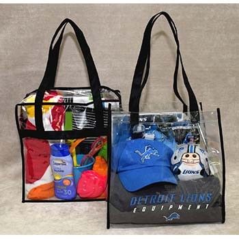 Vinyl Tote Bag - No Zipper - Black Handles and Trim